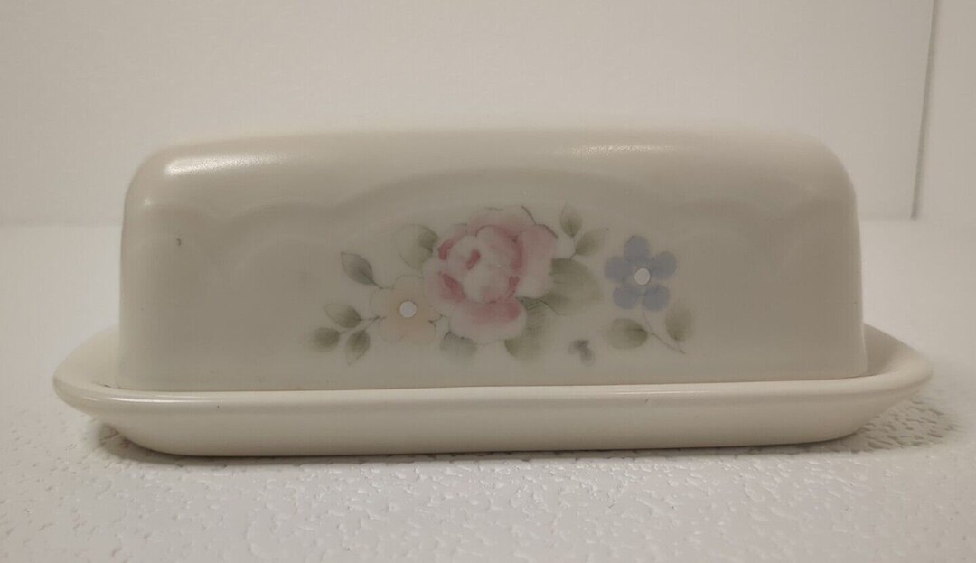 Pfaltzgraff tea Rose Butter Dish Etsy