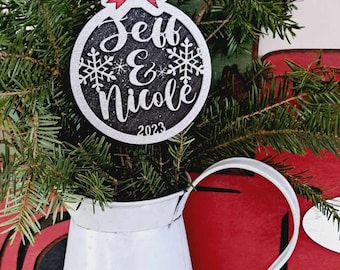 Couples Christmas ornament, Personalized Ornament, First christmas