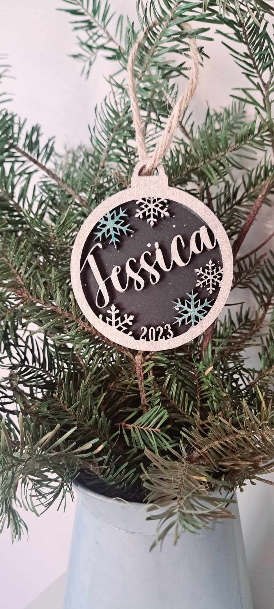 Personalized laser cut Christmas ornaments