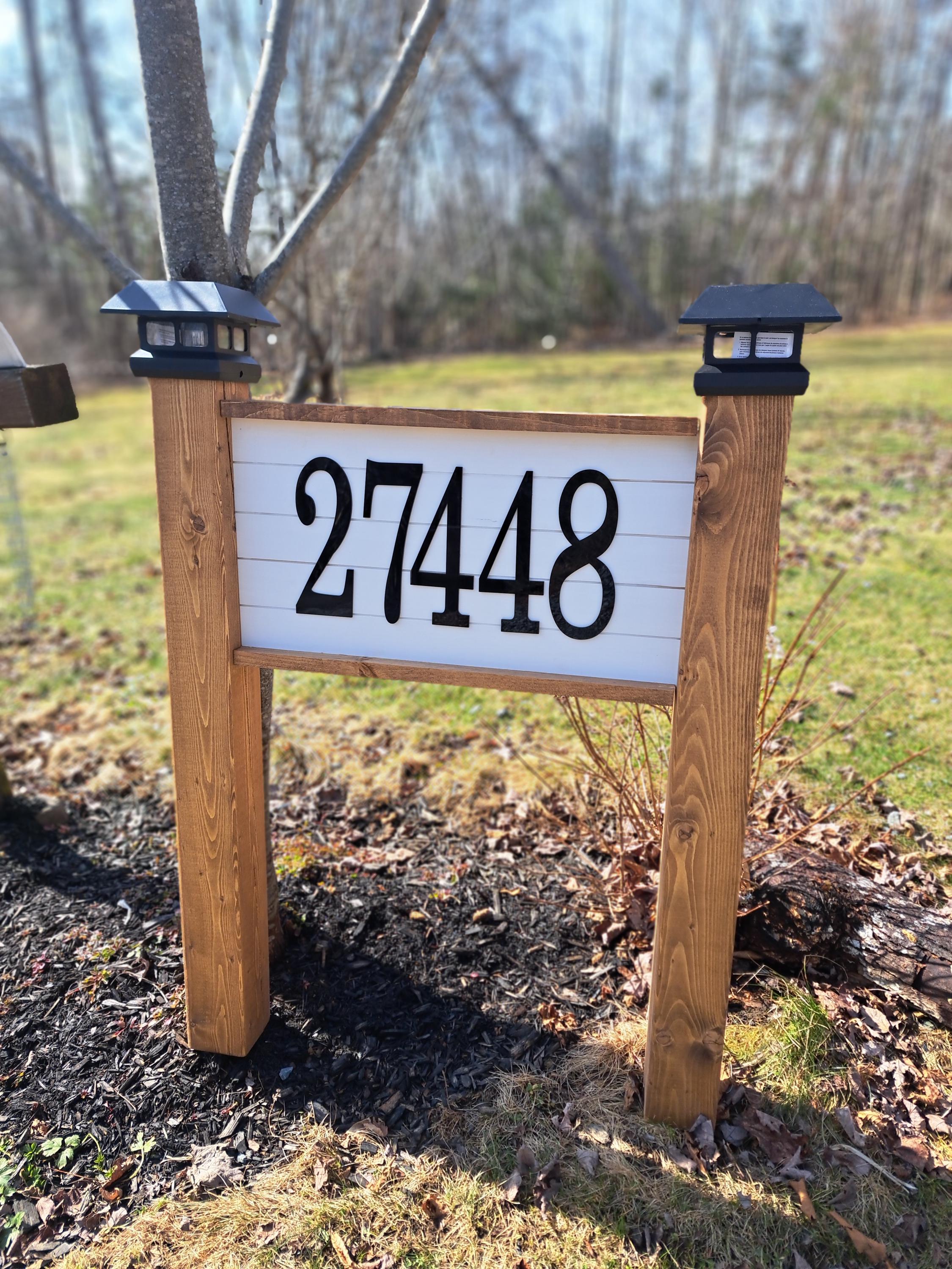 Custom Wooden Address Sign: Farmhouse Decor With Acrylic Numbers - Etsy