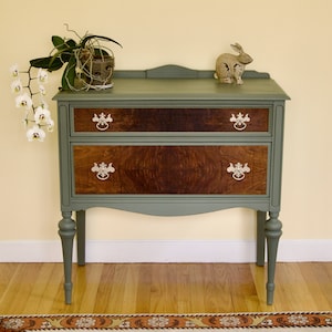 SOLD DO NOT Purchase Sheraton style two drawer buffet/accent table
