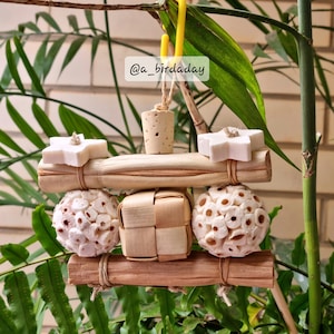 Noughts and Crosses - hand made toys for small to medium pet birds using safe materials that encourage natural behaviors.