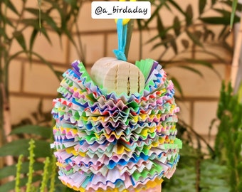 Summer Beachball - hand made toys for small to medium pet birds using safe materials that encourage natural behaviors.