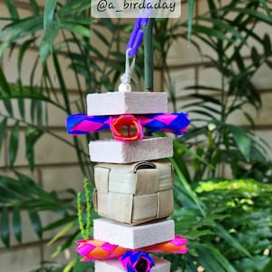 Crunchy Cube - hand made toys for small to medium pet birds using safe materials that encourage natural behaviors.