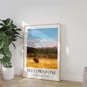 Yellowstone National Park Digital Download Print Wall Art, Yellowstone Wyoming Poster, USA National Park Wall Art, Wyoming Travel Print