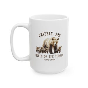 Grizzly 399 Tributkaffeetasse, in Erinnerung an Bär 399 für immer Königin des Tetons Cup, Grand Teton National Park Grizzly 399 Bear Cubs