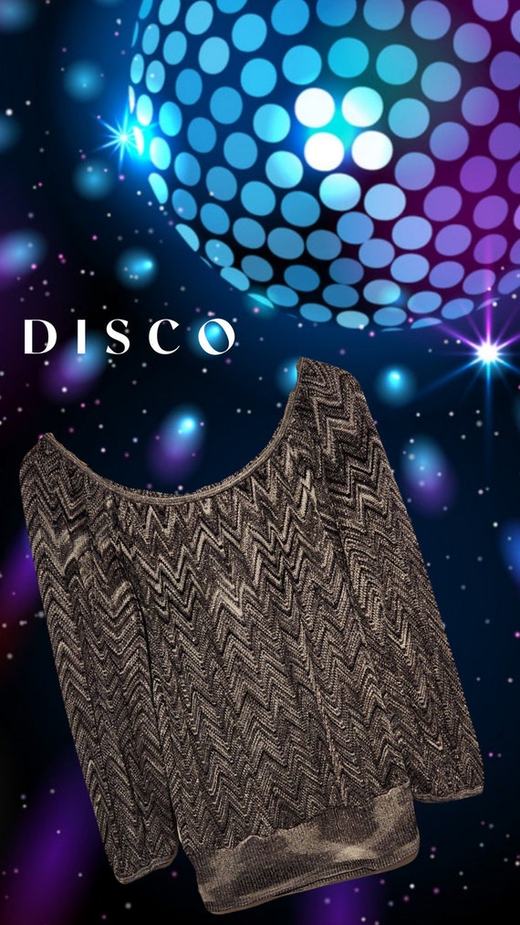 Vintage Lurex Shiny Sweater Disco 70s