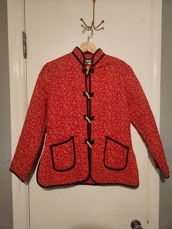 Quilted Red Tiny Floral Vintage Jacket/Blazer