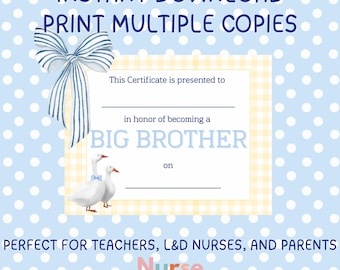 Big Brother Certificate | Printable Download | PDF