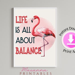download istantaneo di arte da parete con citazione ispiratrice/la vita è tutta una questione di equilibrio
