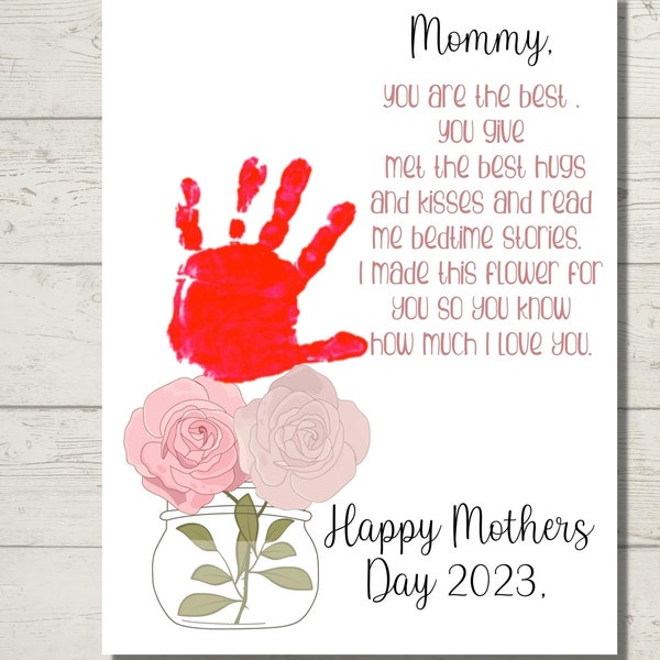 Handprint Keepsake Gifts for Mom and DIY Printable Poem for Mothers Day ...