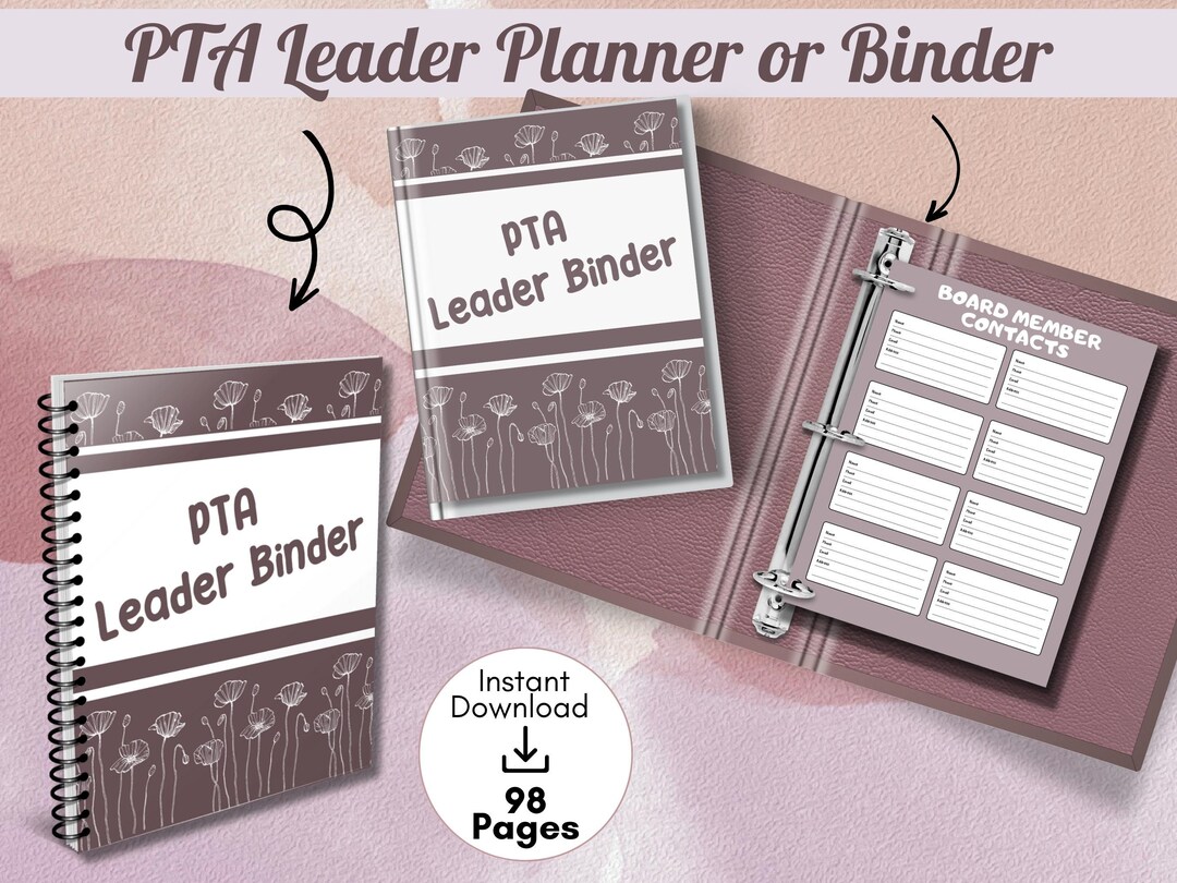 Printable PTA President Binder Planner/98 Pages/school Parent - Etsy