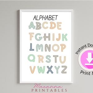 abc alphabet educational wall art print