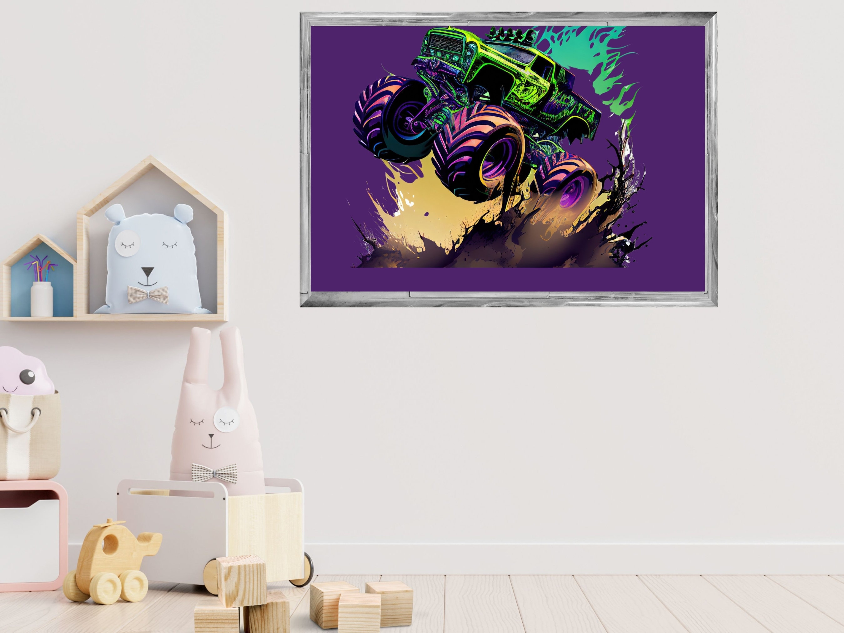 Set of 6 Monster Trucks Wall Art Printables for Boysinstant Etsy