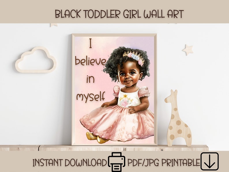 Empowering Black Toddler Girl Wall Art Affirmation Prints/ Set of 3