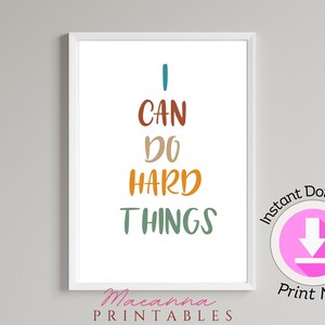 empoderando impresiones de afirmación para niños/descarga instantánea/puedo hacer cosas difíciles