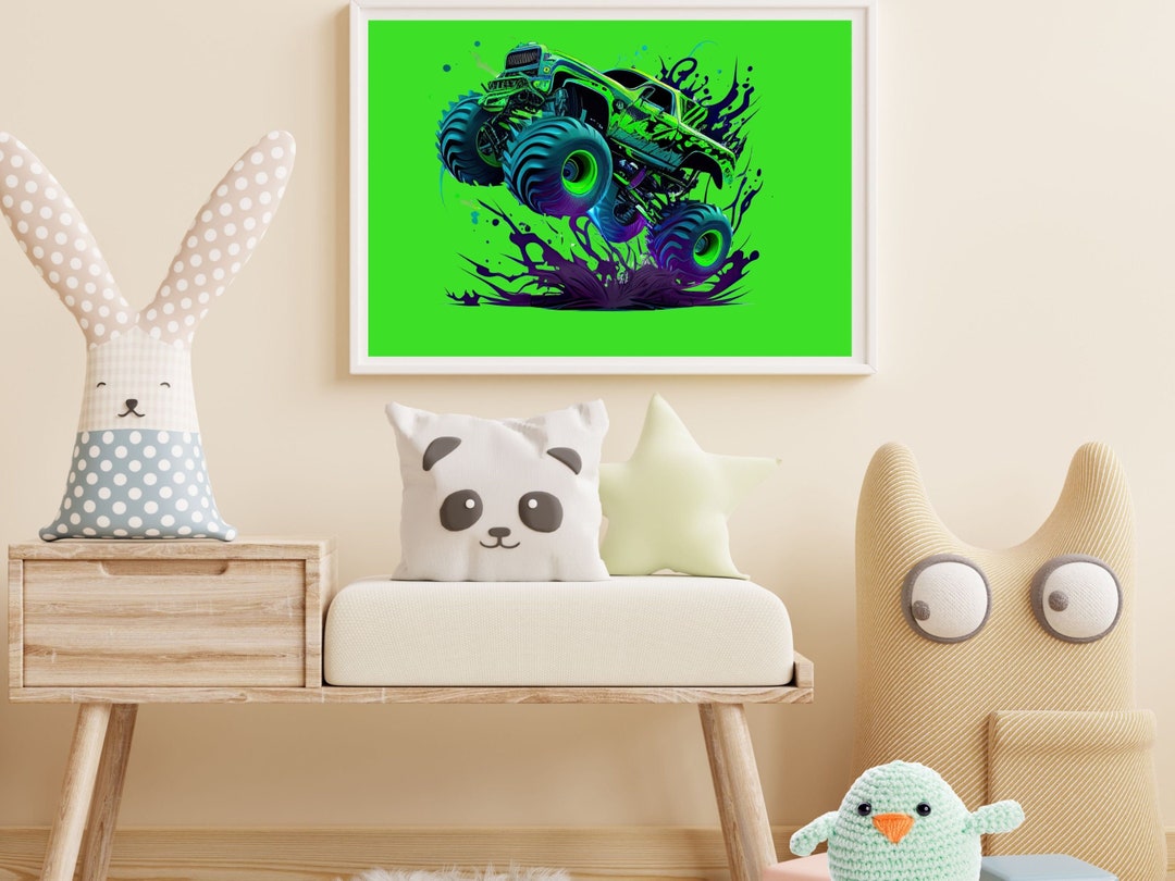 Set of 6 Monster Trucks Wall Art Printables for Boysinstant Etsy