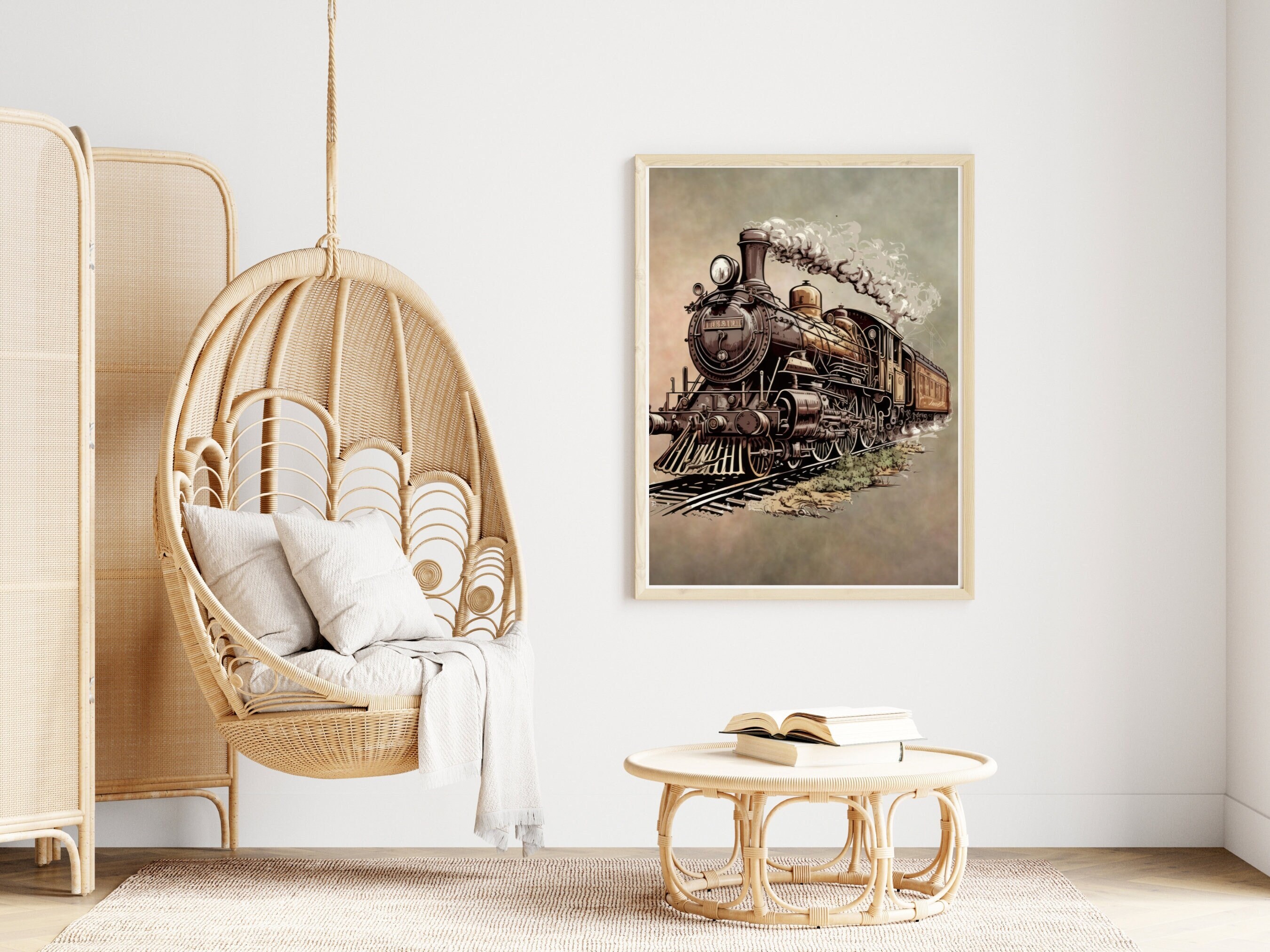 Vintage Train Art Printable Locomotive Steam Train/retro Decor - Etsy