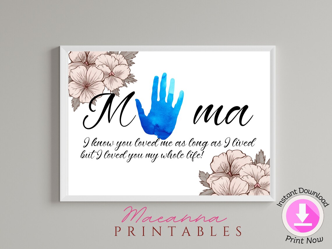 Handprint Keepsake Gifts for Mom and DIY Printable Poem for Mothers Day ...