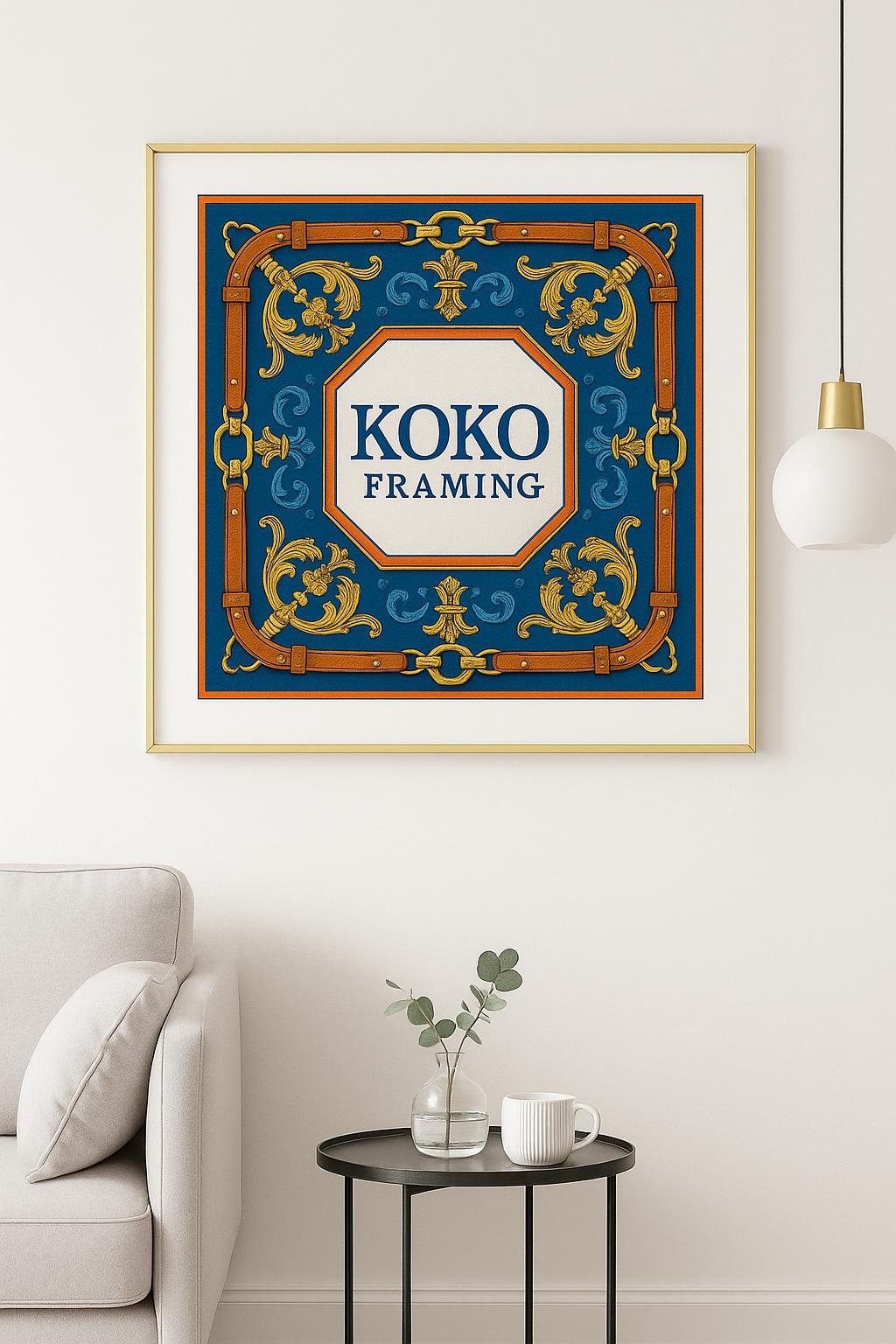 Gold Aluminum Scarf Frame for Hermes: Handmade Acid-Free Silk Art Display