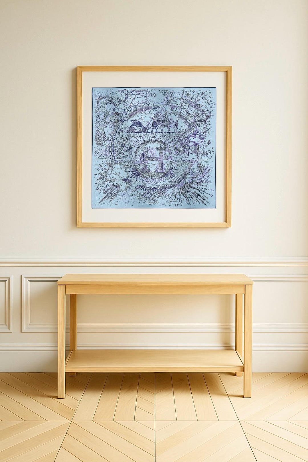 Custom Frame for Hermès, Silk & Designer Scarves | Fits 45x45