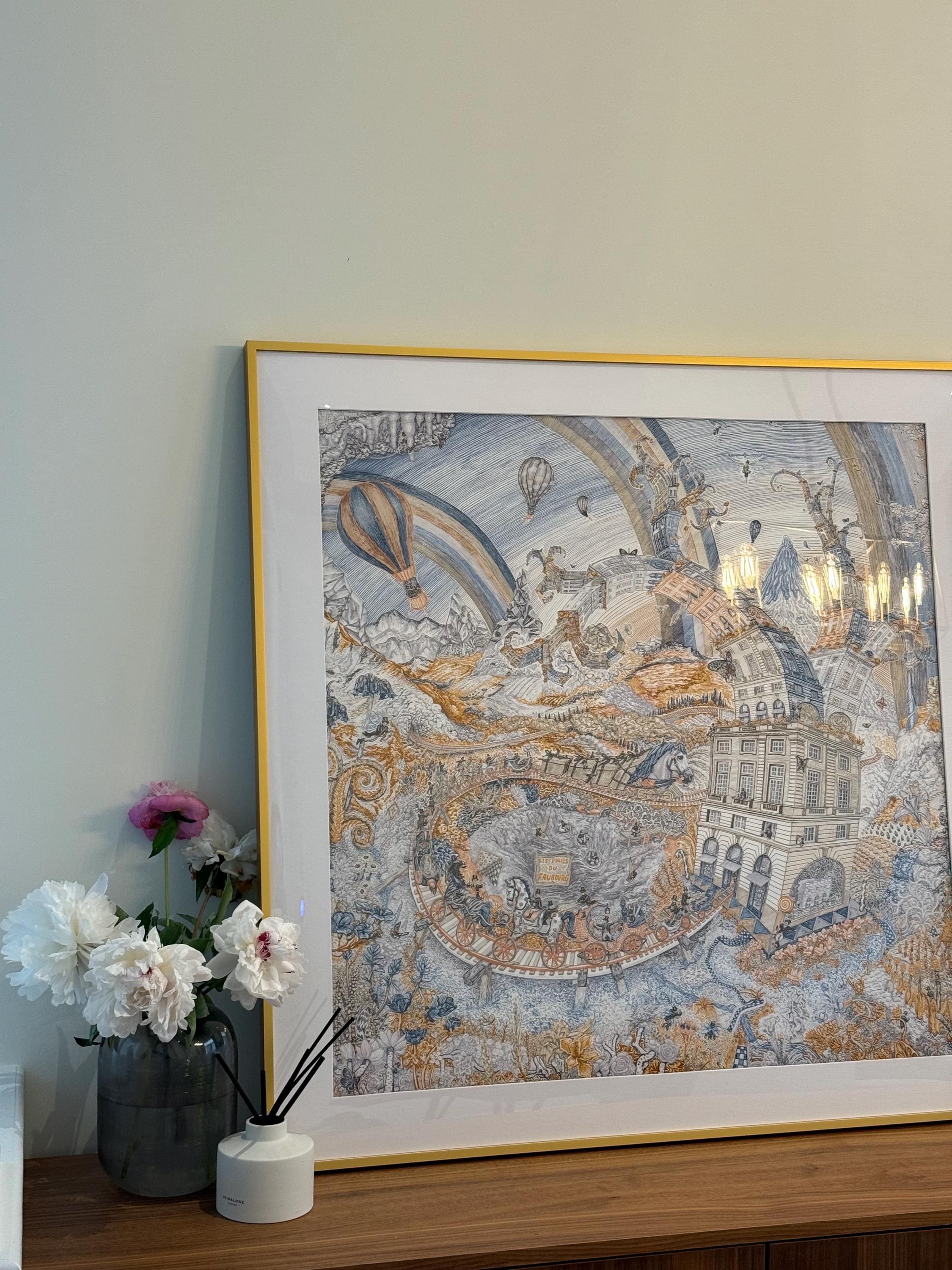 HERMES フレーム付きアート Scarf Display Frame for Hermès: Acid-free Archival Backing