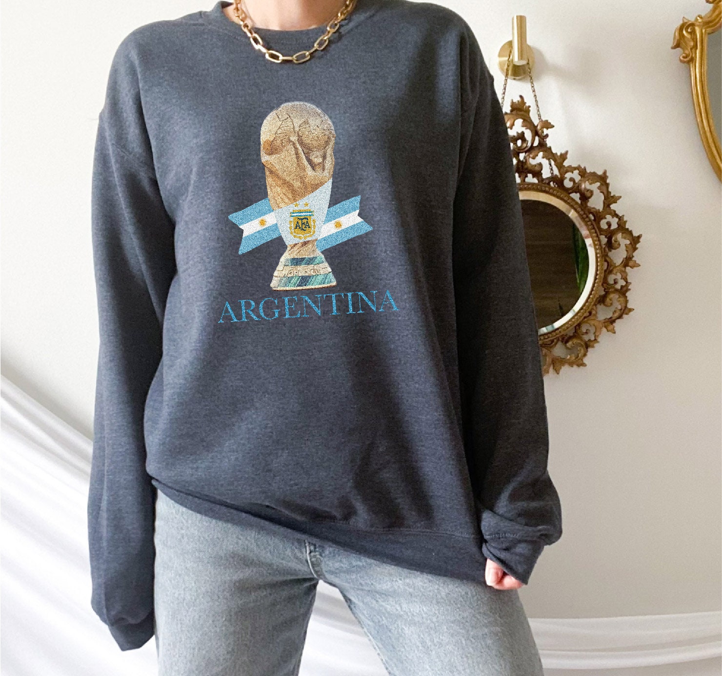 Discover 2022 World Cup Shirt, Argentina Team Spirit T-Shirt