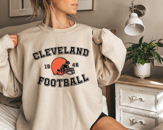 Cleveland Football Sweatshirt Cleveland Fan Crewneck Shirt 