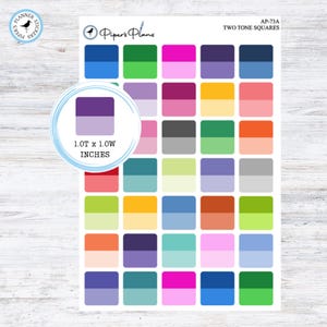 AP-73A || Two Tone Squares Planner Stickers