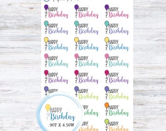 MINI Happy Birthday Square Reminder Tracker Cute Kawaii Planner ...