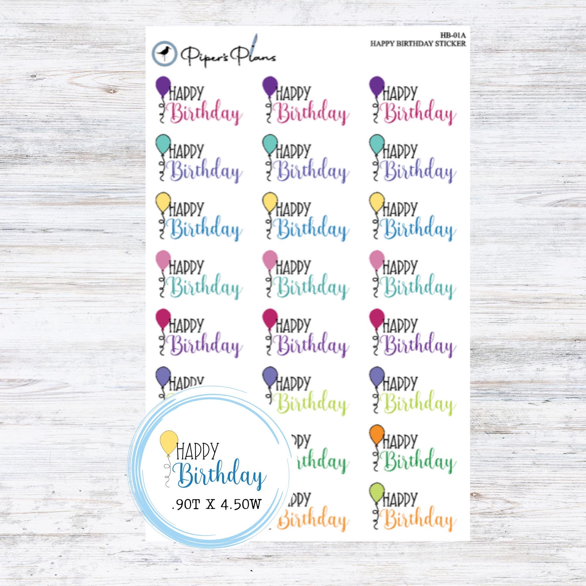 Hb Sticker HB-01A || Happy Birthday Stickers - Etsy