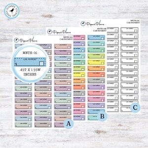 Sticker autobetalingsplanner | Veelkleurig label | MN-16