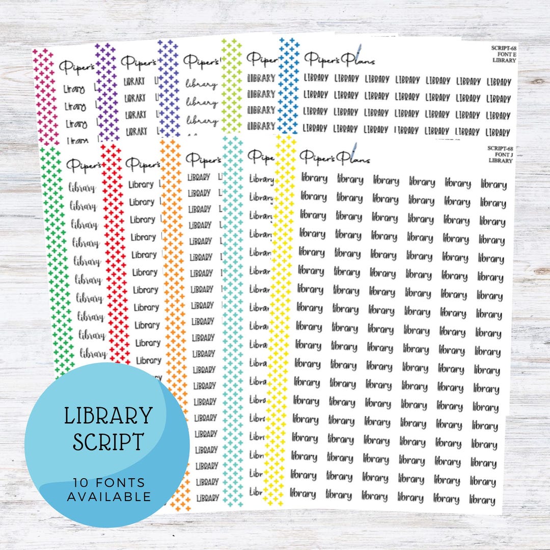 Script-68 || LIBRARY - 10 Font Options - Etsy