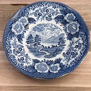 Lochs of Scotland Blue by Royal Warwick SAUCER, “LOCH OICH”, England