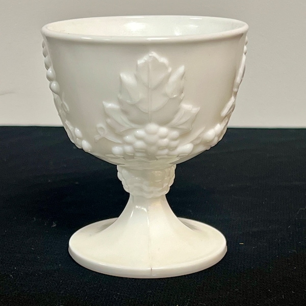 Milk glass sugar bowl Harvest pattern by Indiana Colony USA made 1960s