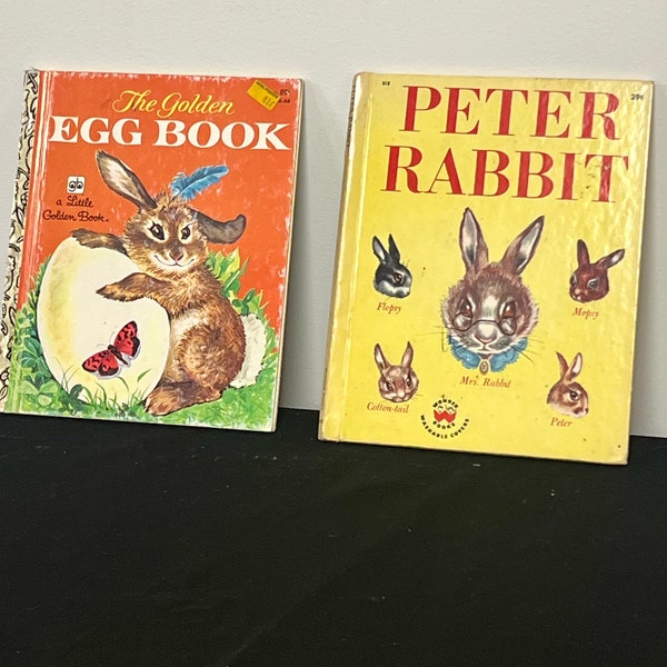 Set of 2 vintage bunny books for Easter or young children Beatrice Potter Golden Books