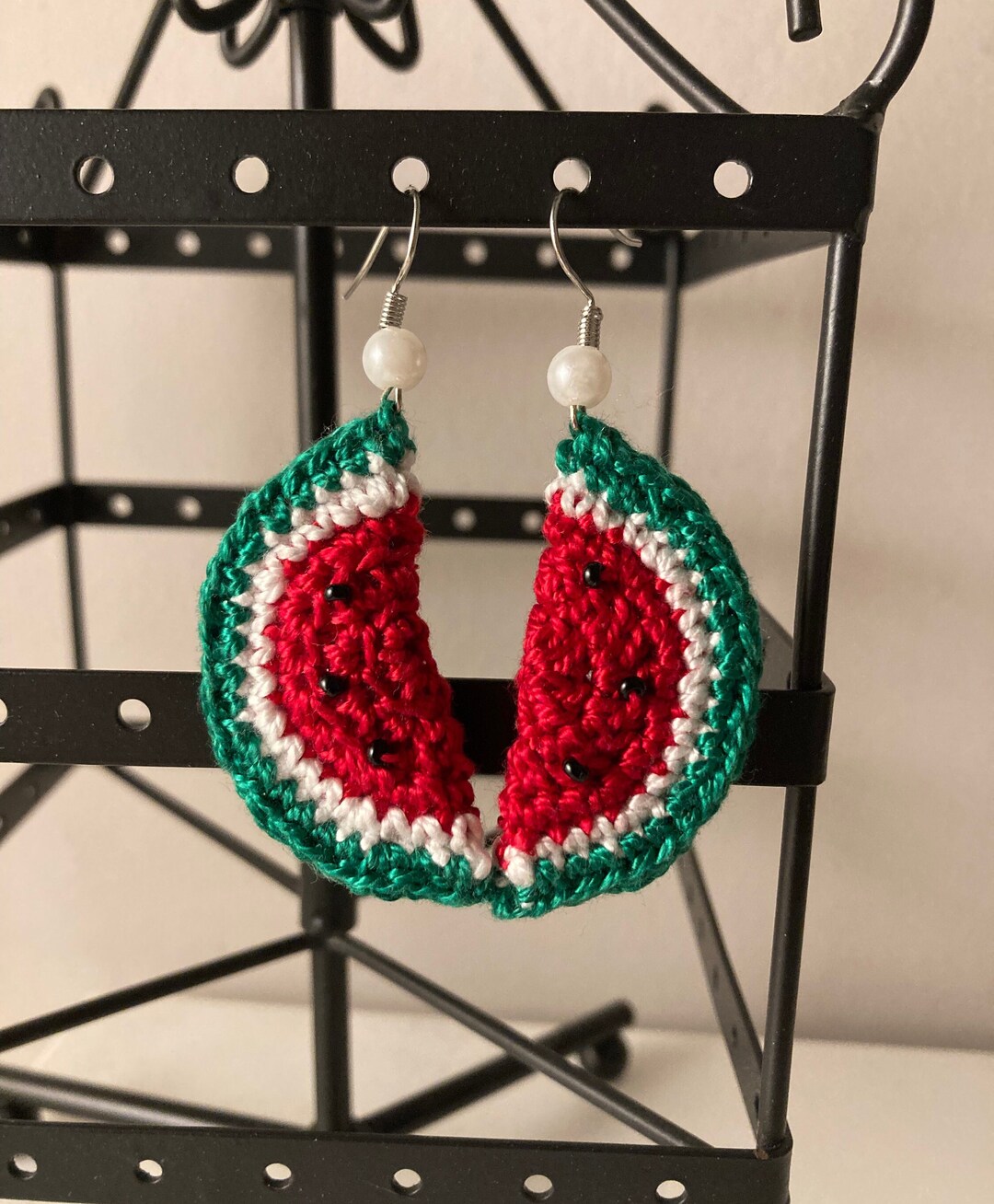 Crochet Watermelon Earrings Etsy