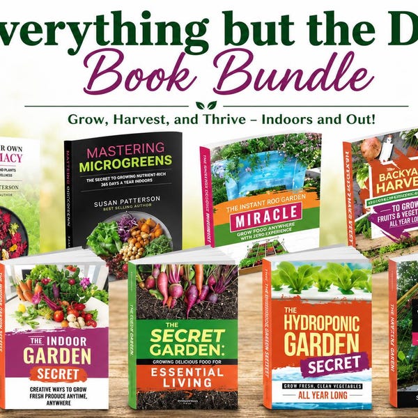 Garden Book Collection Bundle | Vegetable Gardening, Hydroponics & Herbal Growing Books