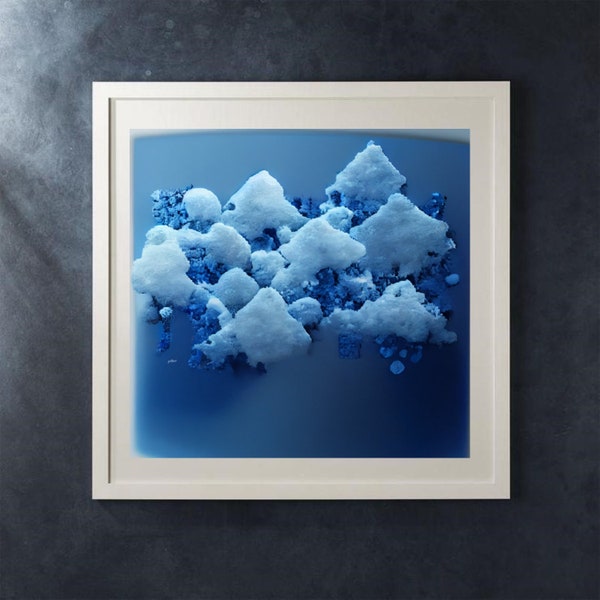 Ice Crystals, Contemporary Wall Decor, Digital Print