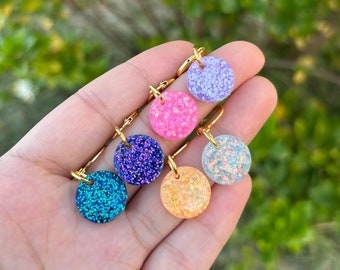 Glitter stitch markers | WIP markers | Row marker | Project place keeper| Crochet place keeper