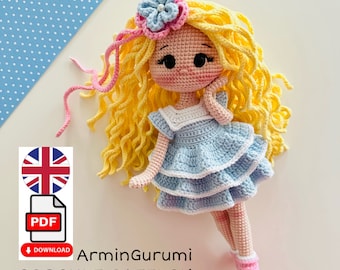 Sunshine Doll - Amigurumi Pattern, Crochet for a Doll PDF Pattern, English Pattern