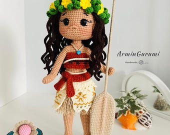 Crochet MOANA Doll - Amigurumi Princess Doll, Crochet Doll for sale, Disney Character