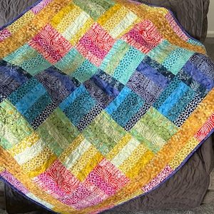Rainbow Batik Handmade Quilt