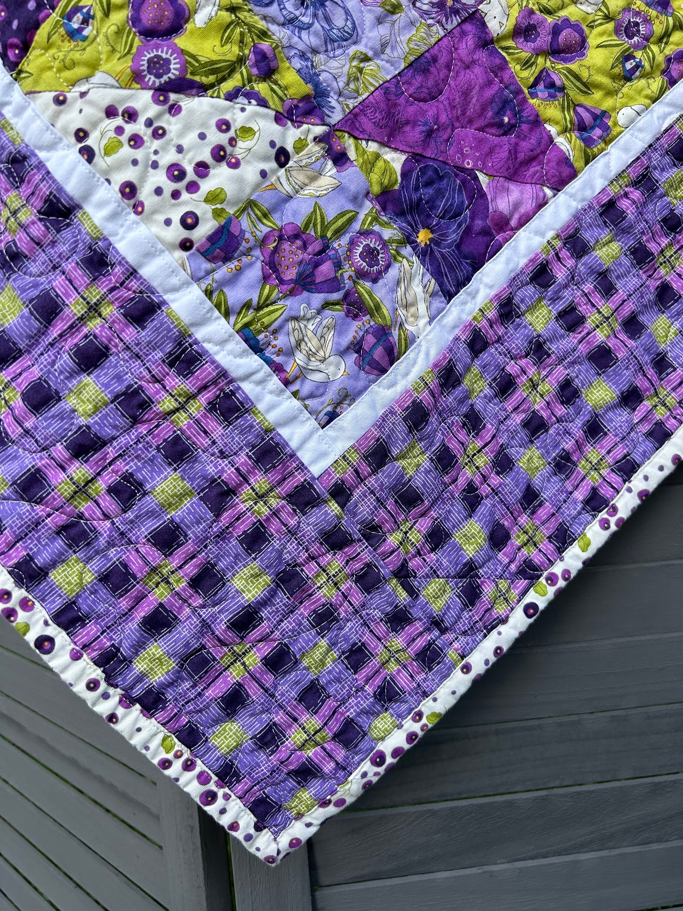 Pansies Posies Handmade Quilt Handmade Throw Quilt Patchwork Quilt