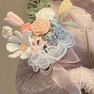 crochet bouqeut,handmade bouquet,knitted flower,Wedding gift,gift for her/mom/friend,bridesmaid gift,birthday gift,mixed bouquet
