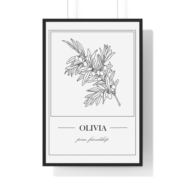 Olivia / Oliver Name Poster Druck