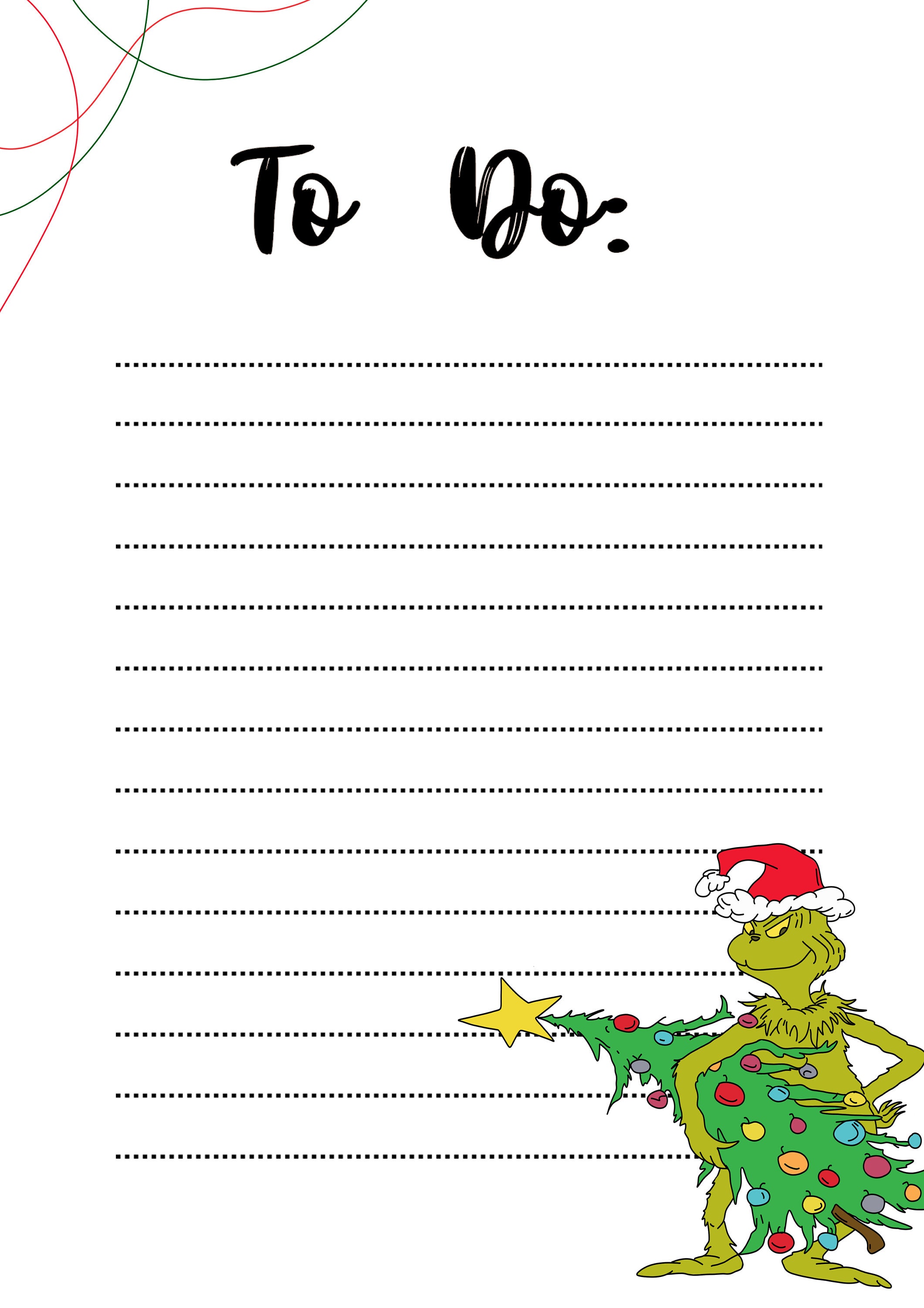 grinch to do list - etsy