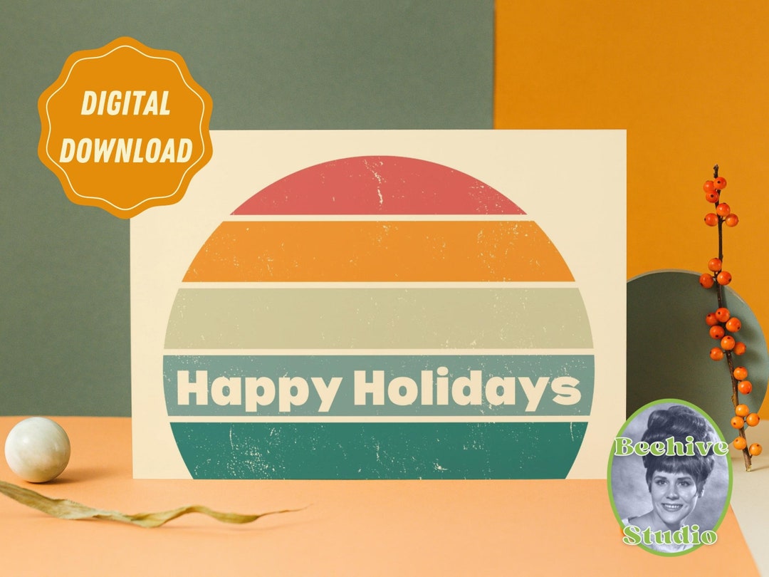 Printable Happy Holidays Card, Digital Happy Holidays Card, 5x7 ...