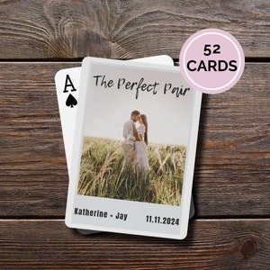 Unique Wedding Guestbook | Personalized Deck of Poker Cards | Custom Playing Cards with Your Own Photo | with Clear Case | Deck of 54 Cards