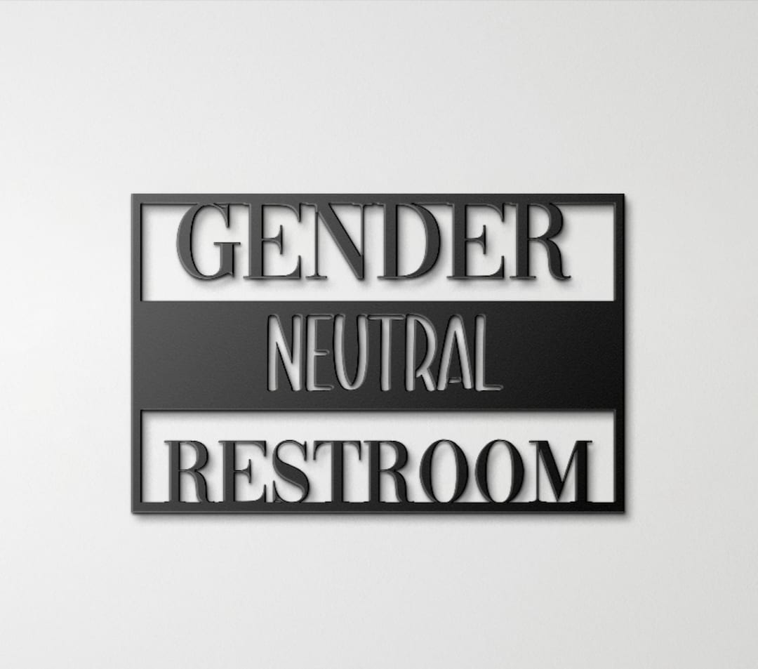 Gender Neutral Restroom Sign, Inclusive Metal Sign - Etsy